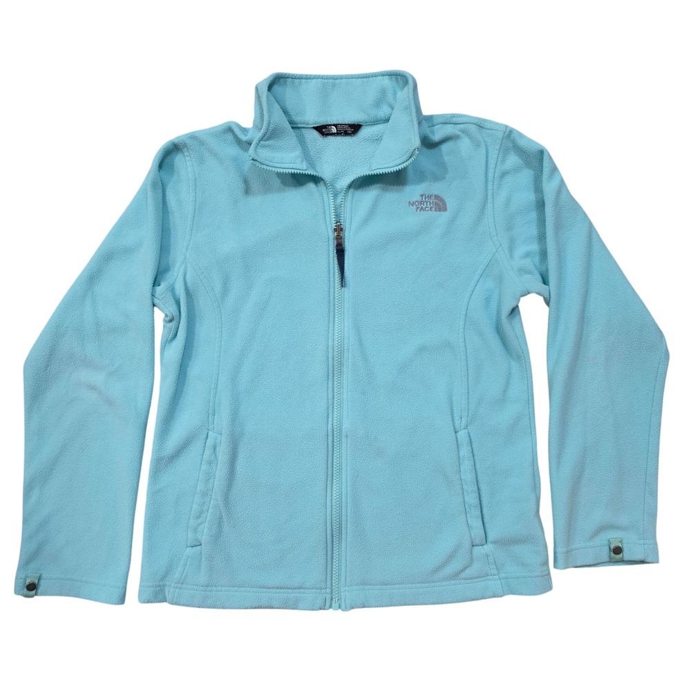 The North Face Kids TKA 100 Full Zip Fleece Jacket Light Blue Size XL 18/20 Girl